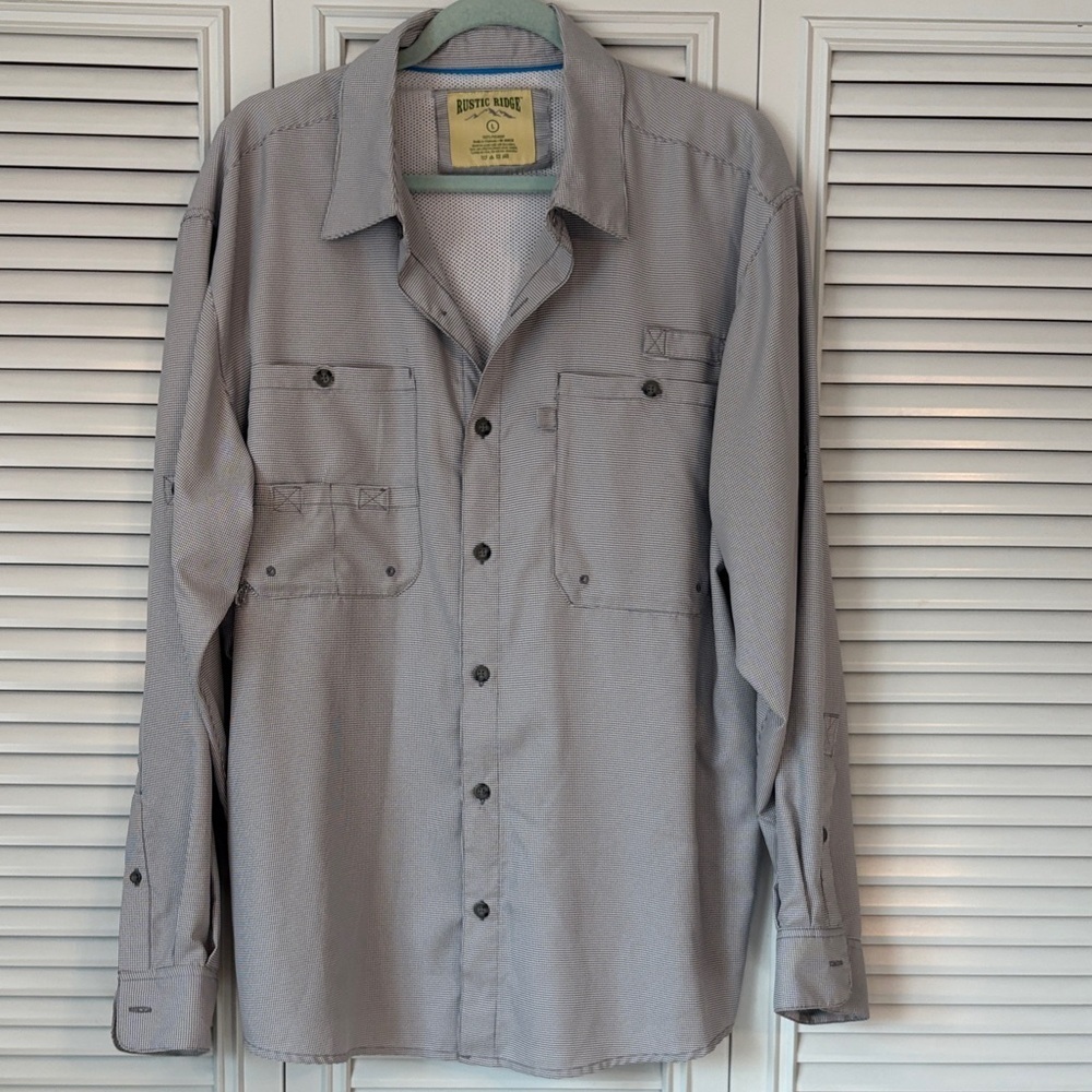 Rustic Ridge Gray Button-Up Performance Shirt - Picture 2 of 9